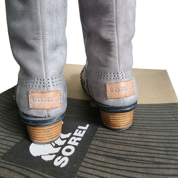 NWT Sorel Slimpack Riding Tall Boots Equestrian Sz 5 Waterproof Leather Charcoal - Picture 7 of 11